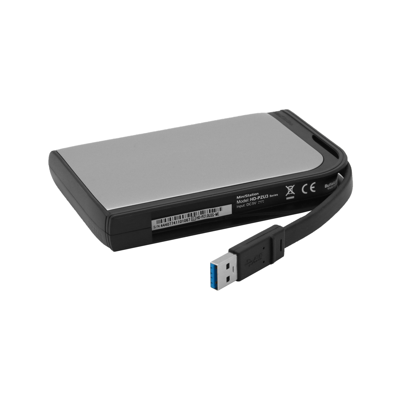 هارد اکسترنال بی سیم Buffalo مدل HD-PZ1.0U3S ظرفیت 1TB-نقره ای ...