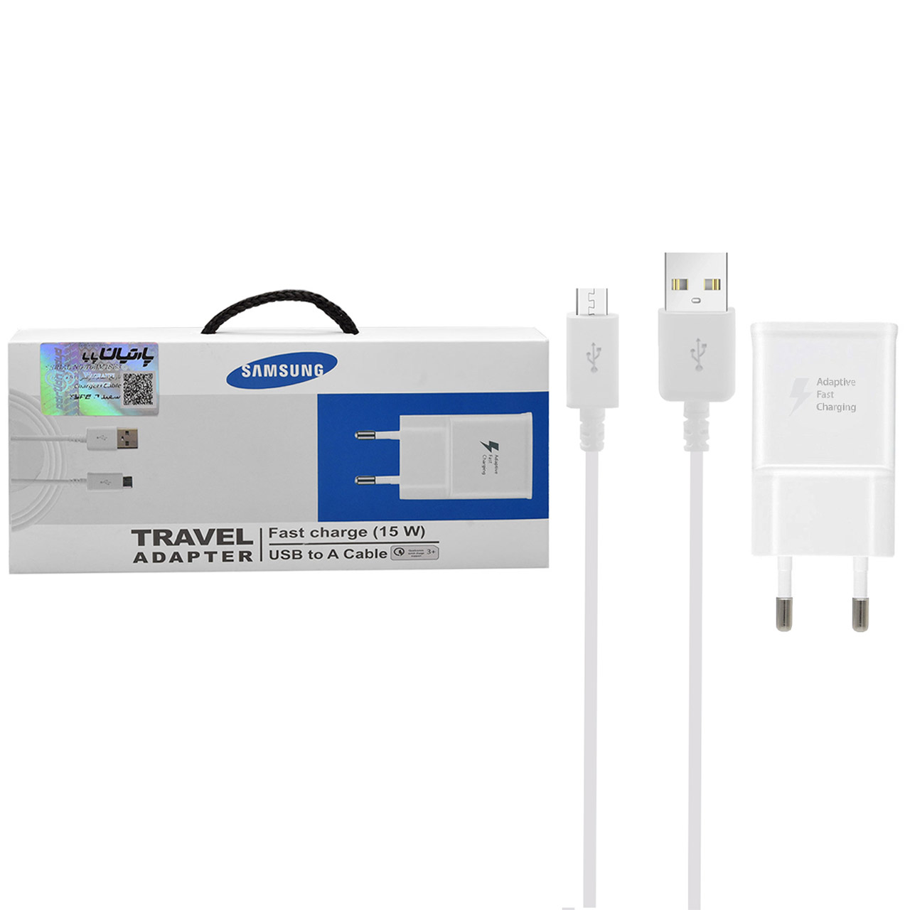 شارژر دیواری فست Samsung مدل EP-TA200 همراه کابل اندروید سفید (گارانتی پارتیان پایا)